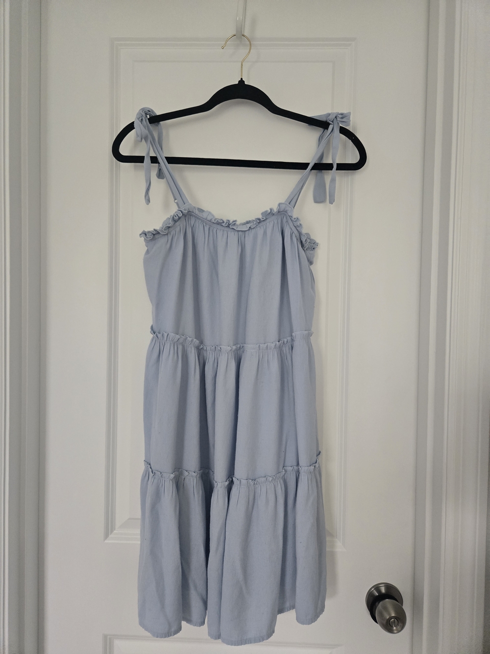miami Light Blue Ruffle-Trim Sundress